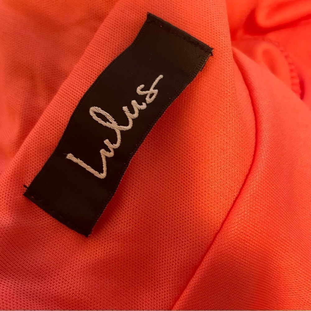 Lulus Divine Dahlia Midi Dress Coral Pink Small NWT - Picture 7 of 9